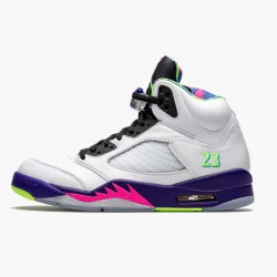 Air Jordans 5 Retro Alternate Bel Air White/Court Purple-Racer Pink-Ghost Green