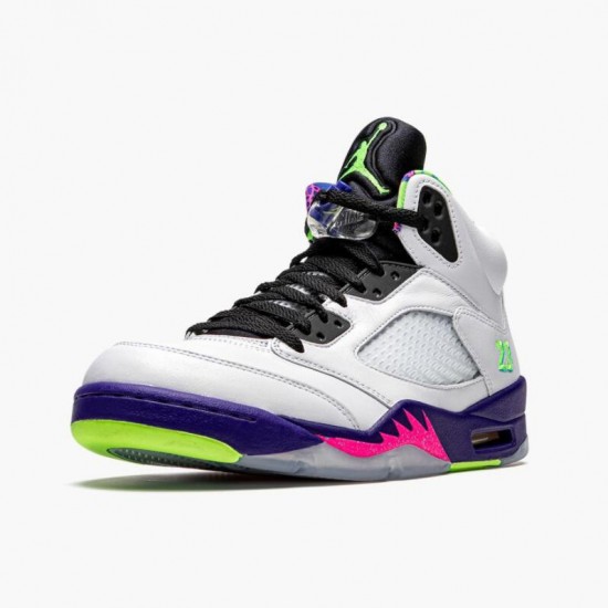 Air Jordans 5 Retro Alternate Bel Air White/Court Purple-Racer Pink-Ghost Green