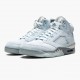 Air Jordans 5 Retro Bluebird With Silver White Photo Blue/Football Grey/Metallic Silver/White