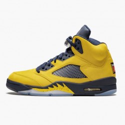 Air Jordans 5 Retro Michigan 2019 AmarilloCollege Navy Amarillo/College Navy-Amarillo