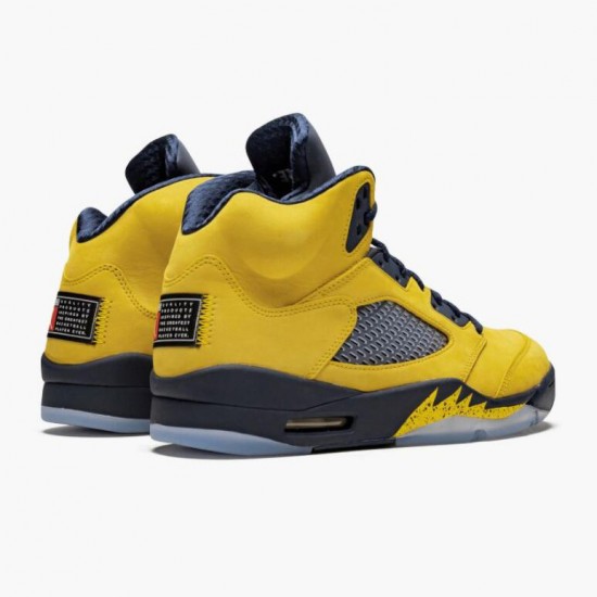 Air Jordans 5 Retro Michigan 2019 AmarilloCollege Navy Amarillo/College Navy-Amarillo