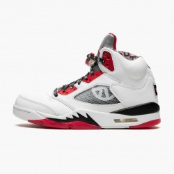 Air Jordans 5 Retro Quai 54 2021 White/University Red/Black