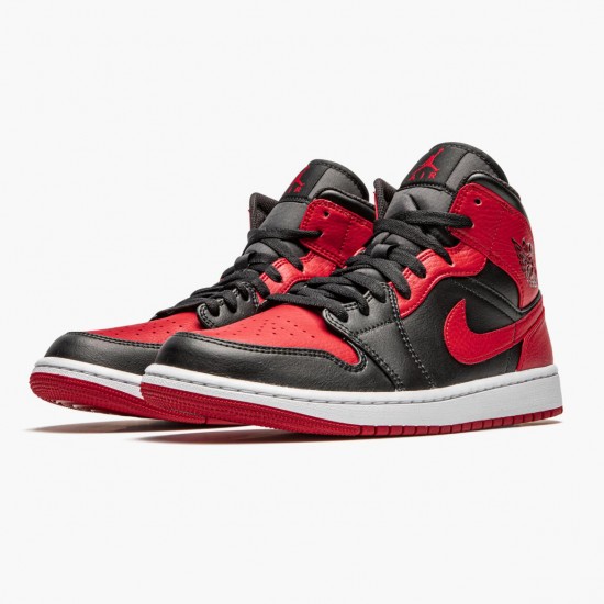 Air Jordans 1 Mid Gym Red Black Womens And Mens 554724 074 