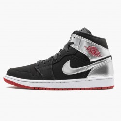 Air Jordans 1 Mid Johnny Kilroy SNEAKERS Black Red Silver Mens 554724 057 