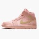 Air Jordans 1 Mid SE Arrives In Coral Suede And Gold Pink Mens 852542 600 