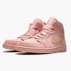 Air Jordans 1 Mid SE Arrives In Coral Suede And Gold Pink Mens 852542 600 