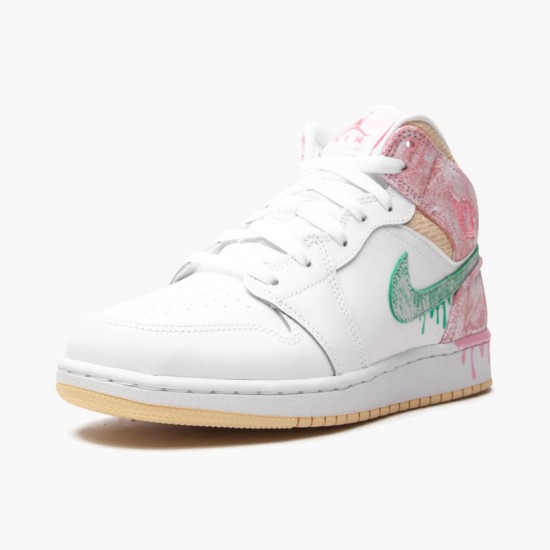 Air Jordans 1 Mid SE GS Ice Cream White Womens And Mens DD1666 100 