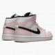 Air Jordans 1 Mid White Pink Black Basketball Shoes Womens BQ6472 500 