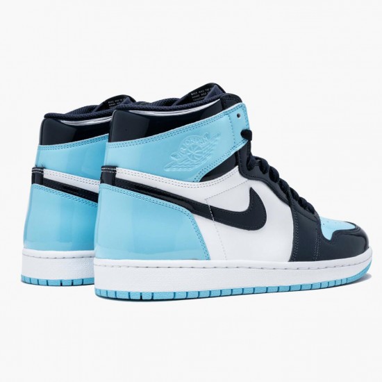 Air Jordans 1 Retro High OG Unc Patent Obsidian Blue Chill White Womens And Mens cd0461 401 