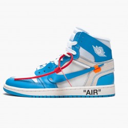 Air Jordans 1 Retro High Off White University Blue Shoes Womens And Mens AQ0818 148 