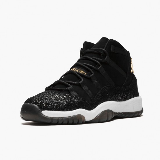 Air Jordans Retro 11 PREM HC Heiress Black Metallic Gold Womens And Mens 852625 030 