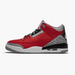 Air Jordans 3 Red Cement CHI Fire Grey Womens And Mens CU2277 600 