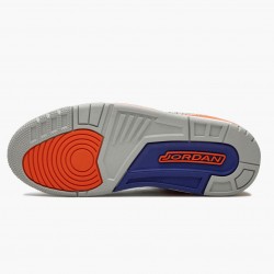 Air Jordans 3 Retro Knicks White Old Royal University Orange Womens And Mens 136064 148 