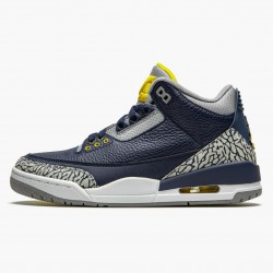 Air Jordans 3 Retro Michigan PE Basketball Sneakers Mens AJ3 820064 