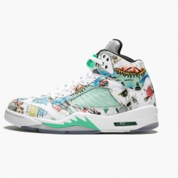 Air Jordans 5 V Retro Wings White Aqua Multi Color AJ5 Basketball Shoes Mens AV2405 900 