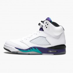 Air Jordans V 5 Retro White Emerald Green Grape Ice Shoes Womens And Mens 136027 108 