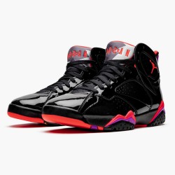 Air Jordans 7 Retro Black Gloss AJ7 Black Basketball Womens And Mens 313358 006 
