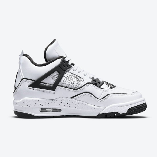 Air Jordan 4 GS DIV Black White Men Women AJ4 Shoes DC4101-100