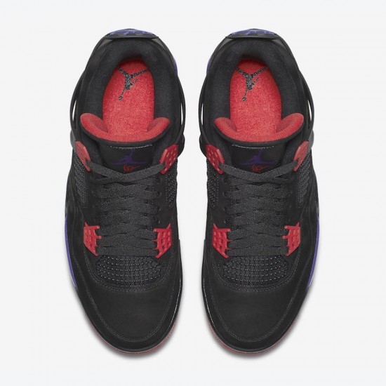 Air Jordan 4 Raptors Black Red Men Women AJ4 Shoes AQ3816-065