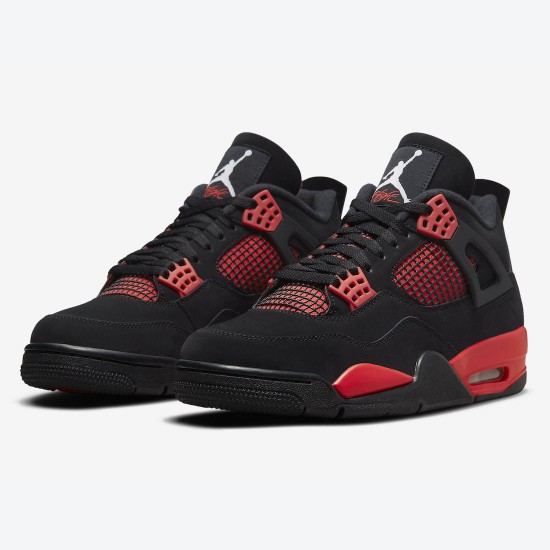 Air Jordan 4 Red Thunder Black Red Men Women AJ4 Shoes CT8527-016