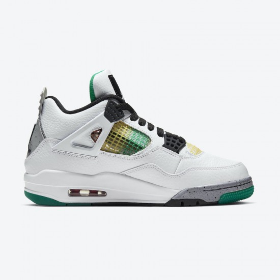 Air Jordan 4 WMNS Rasta Black White Green Men Women AJ4 Shoes AQ9129-100