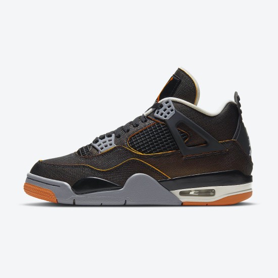 Air Jordan 4 WMNS Starfish Black Orange Jordan 4 Shoes CW7183-100