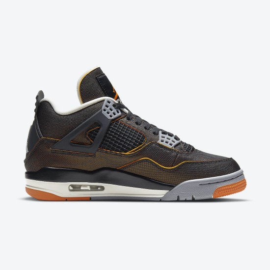 Air Jordan 4 WMNS Starfish Black Orange Jordan 4 Shoes CW7183-100