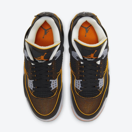 Air Jordan 4 WMNS Starfish Black Orange Jordan 4 Shoes CW7183-100