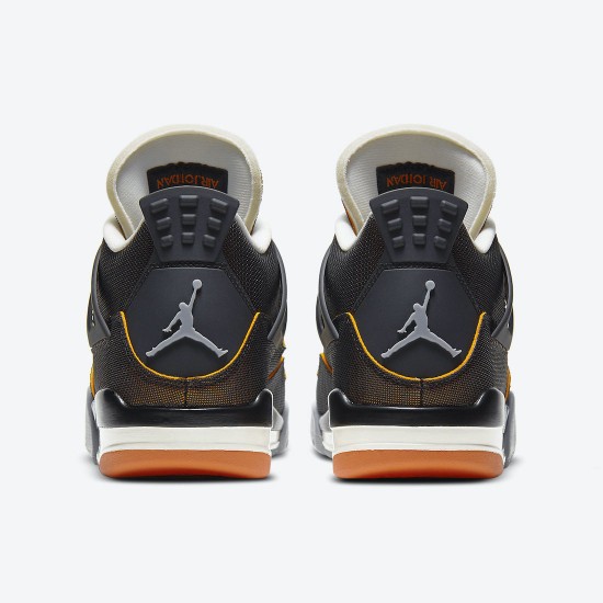Air Jordan 4 WMNS Starfish Black Orange Jordan 4 Shoes CW7183-100